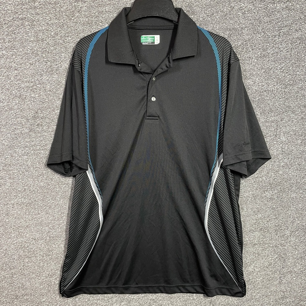 Ben Hogan Performance Golf Polo Mens L Black Shirt Short Sleeve WT2592